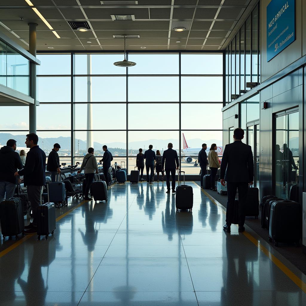 Passengers arriving at Nice Côte d'Azur Airport