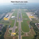 A present-day aerial view of the area formerly occupied by Palam International Airport, now a part of the Indira Gandhi International Airport complex.