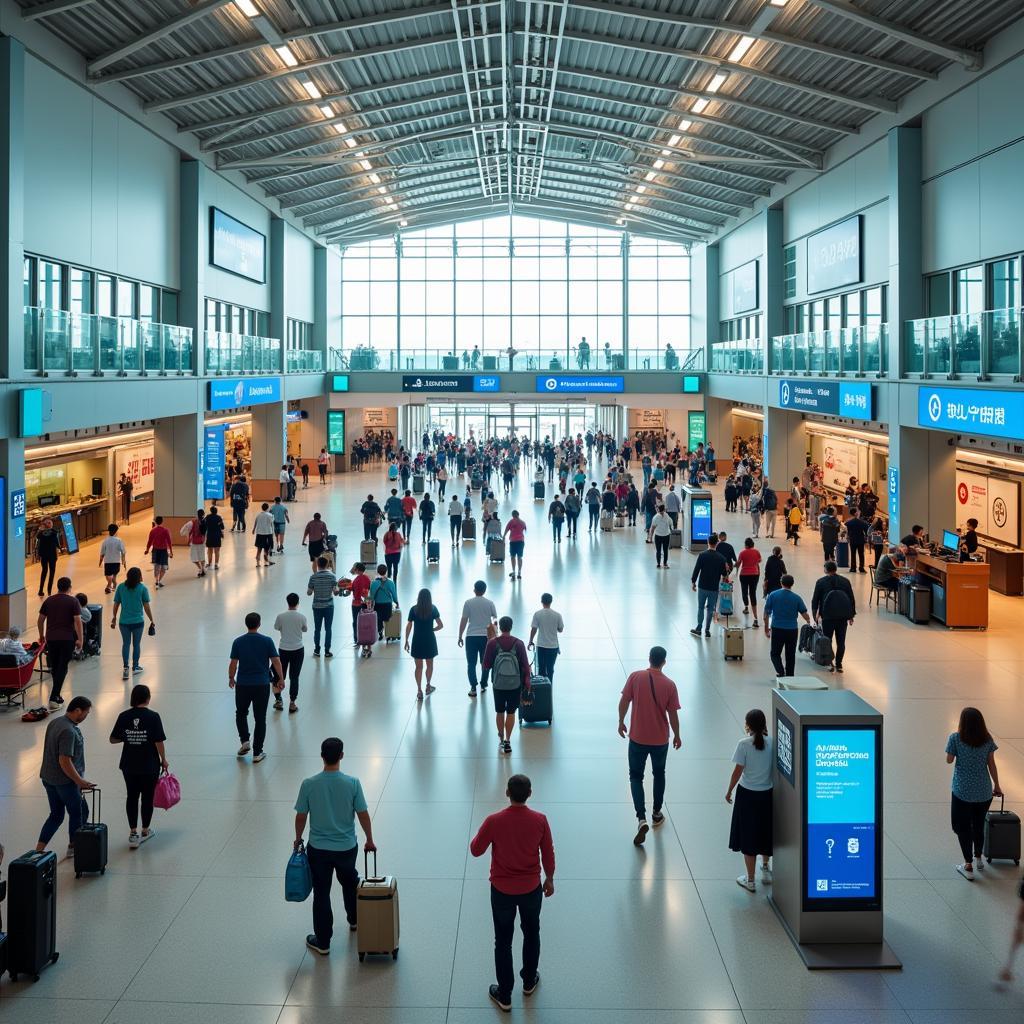 Pattaya Airport Terminal: A photo of the modern and spacious U-Tapao International Airport terminal building, showcasing its architecture and passenger facilities.