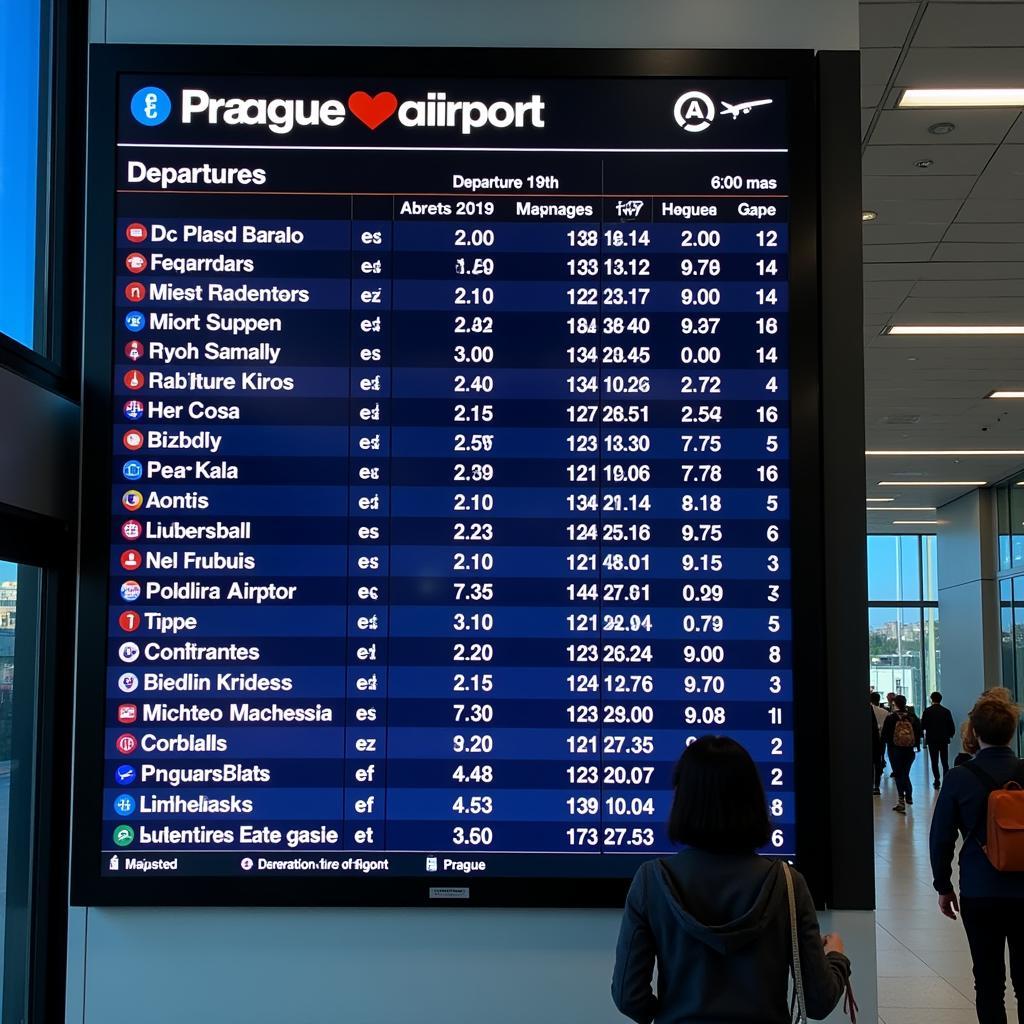 Prague Airport (PRG) Flight Departures Board