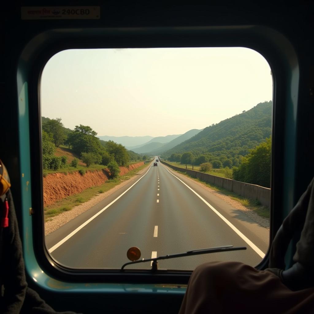 Scenic View from AC Bus on Raipur-Durg Highway