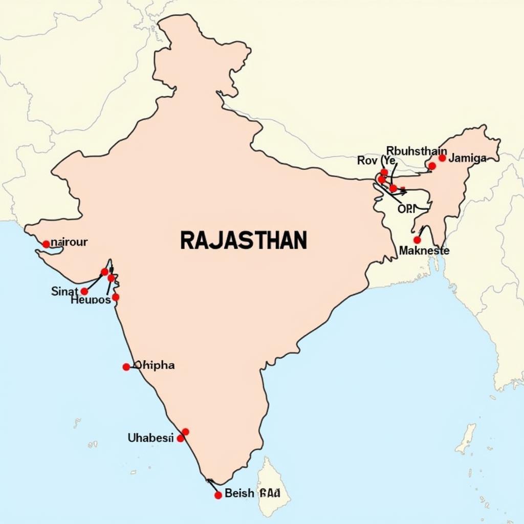 Rajasthan Airport Codes Map