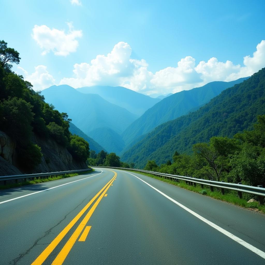 Scenic view of the road to Rishikesh