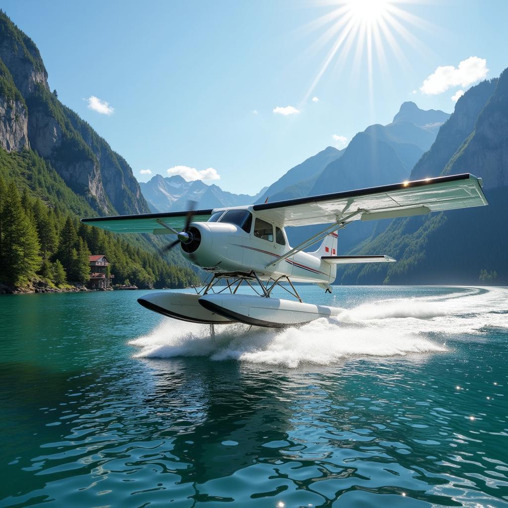 Seaplane Taking Off from Water