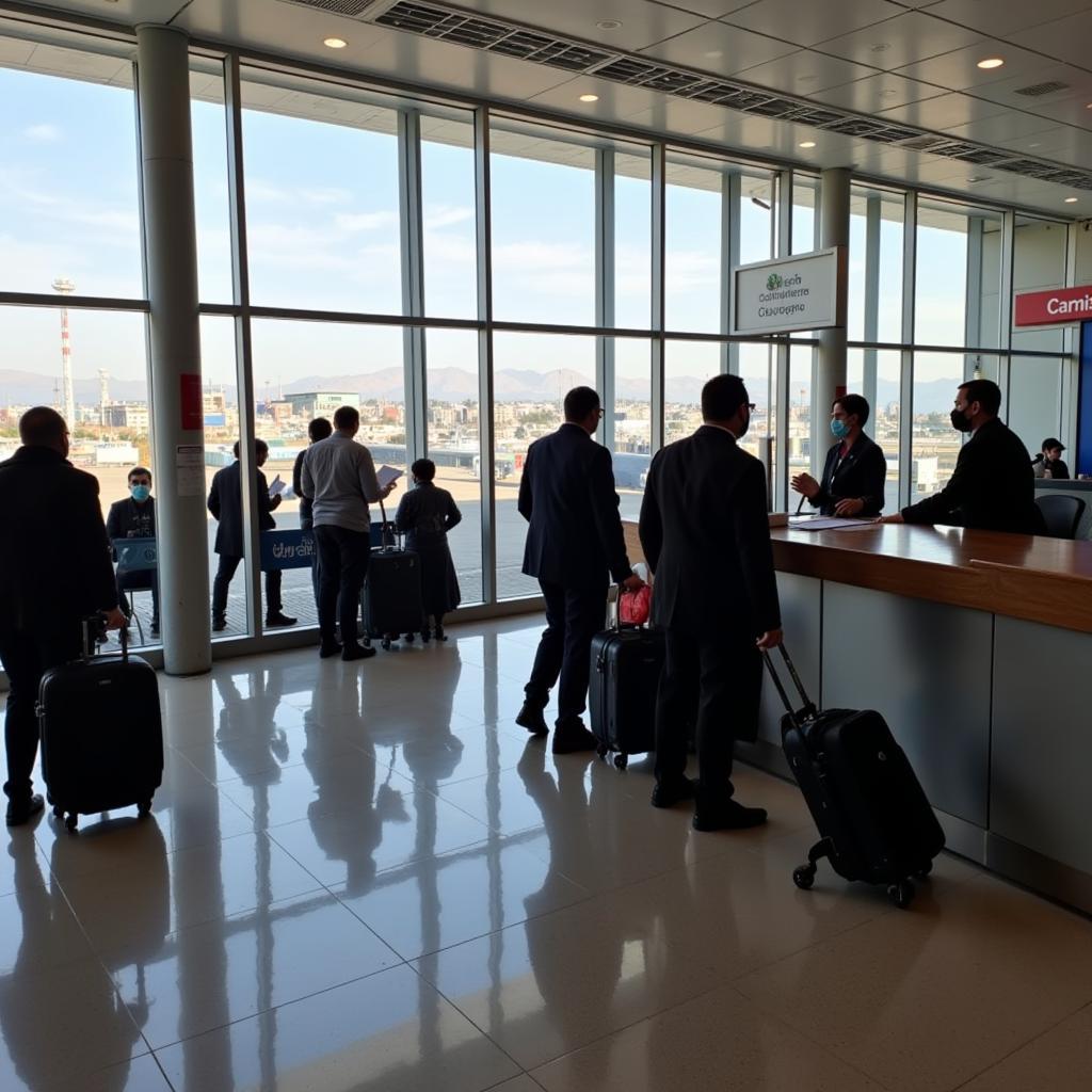 Passengers arriving at Srinagar Airport and following COVID-19 protocols