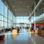 Modern and spacious terminal at Syracuse Hancock International Airport