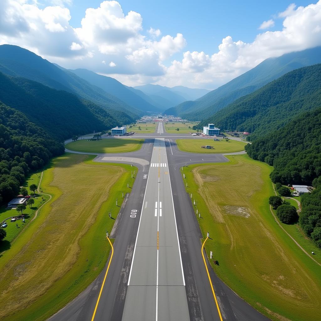 Aerial View of Tezu Airport Runway