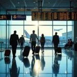 Passengers transferring between two international airports for a connecting flight