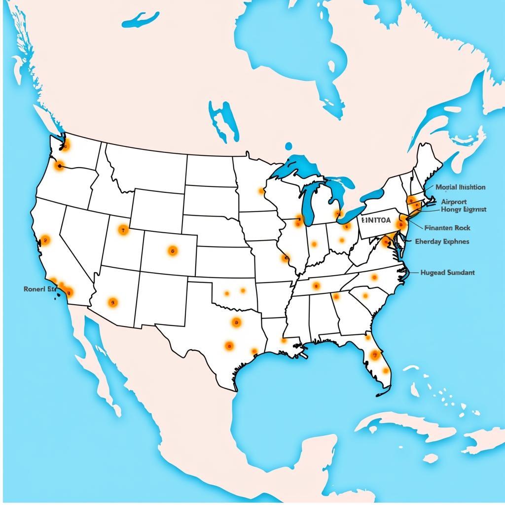 Map of US Airport Codes